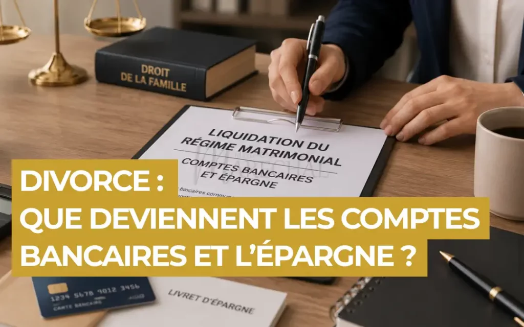 Avocat expliquant ce que deviennent les comptes bancaires et l'épargne suite à une liquidation de régime matrimoniale