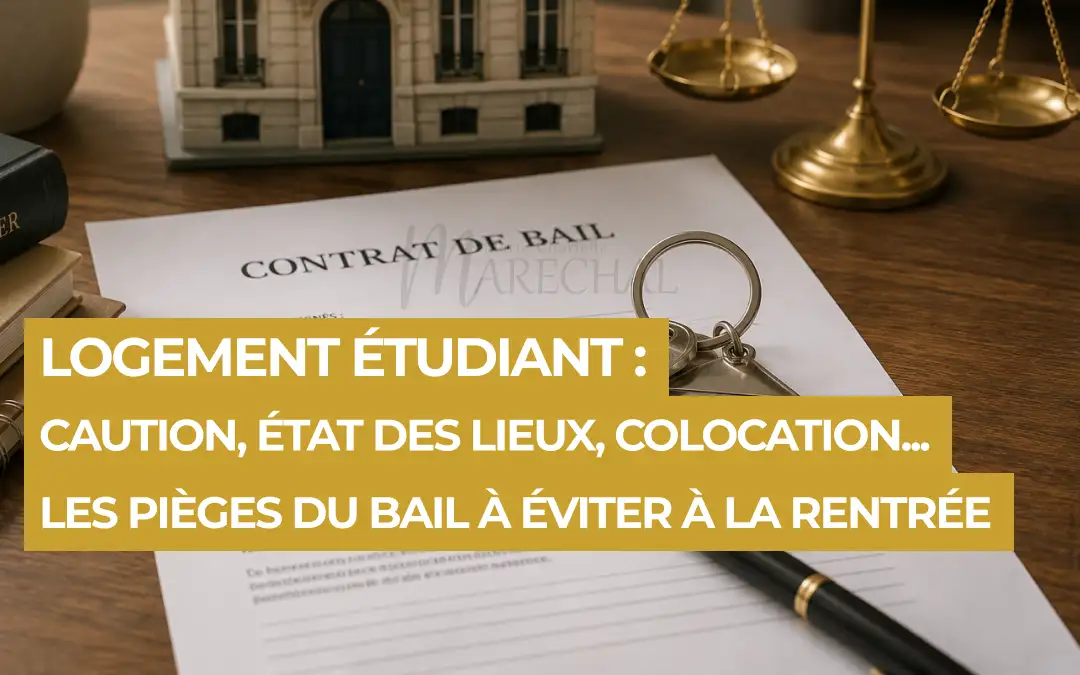 Bureau d'avocat avec un bail à signer pour un logement étudiant à la rentrée