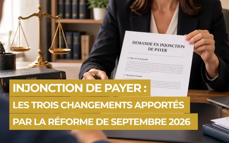 Avocate présentant et expliquant la réforme des injonctions de payer en 2026