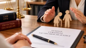 Avocate en rendez-vous pour une tutelle ou une curatelle